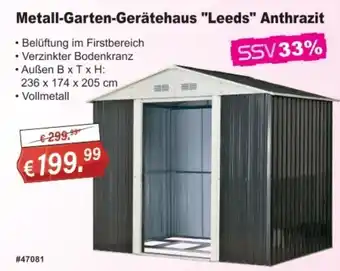 Stabilo Fachmarkt Metall-Garten-Gerätehaus "Leeds" Anthrazit Angebot