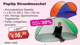 Stabilo Fachmarkt PopUp Strandmuschel Angebot