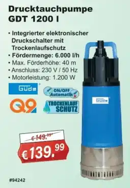 Stabilo Fachmarkt Drucktauchpumpe GDT 1200 I GÜDE Angebot