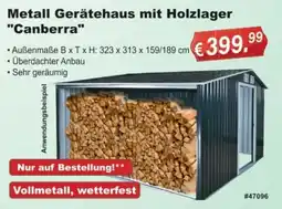 Stabilo Fachmarkt Metall Gerätehaus mit Holzlager "Canberra" Angebot