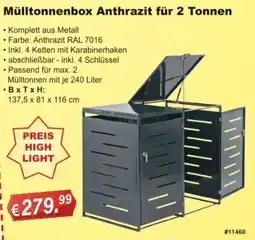 Stabilo Fachmarkt Mülltonnenbox Anthrazit Angebot