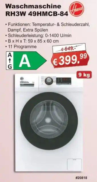 Stabilo Fachmarkt Waschmaschine RH3W 49HMCB-84 Hoover Angebot