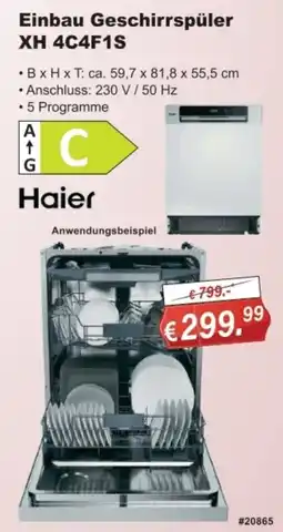 Stabilo Fachmarkt Einbau Geschirrspüler Haier XH 4C4F1S Angebot