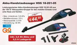 Stabilo Fachmarkt Akku-Handstaubsauger HSS 18-201-05 Angebot