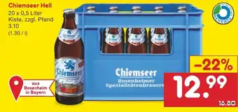 Netto Marken-Discount Chiemseer Hell 20 x 0,5 L Angebot