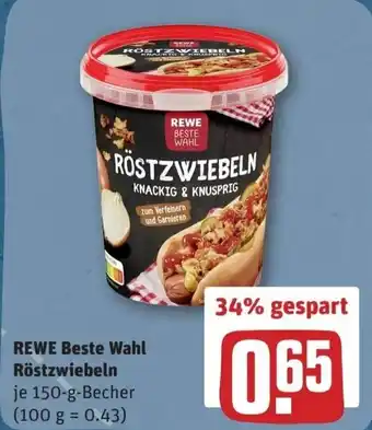 REWE Rewe Beste Wahl Röstzwiebeln je 150-g-Becher Angebot