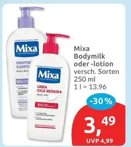 Budni Mixa bodymilk oder -lotion Angebot