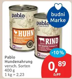 Budni Pablo hundenahrung Angebot