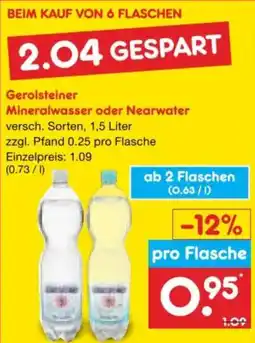 Netto Marken-Discount Gerolsteiner Mineralwasser oder Nearwater Angebot
