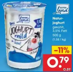 Netto Marken-Discount GUTES Land Natur-joghurt mild Angebot