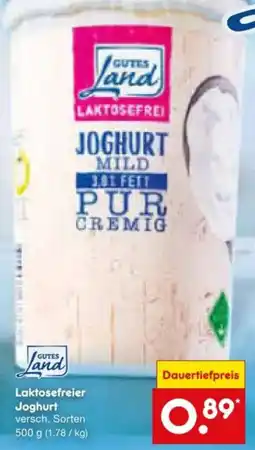 Netto Marken-Discount Gutes Land Laktosefreier Joghurt Angebot