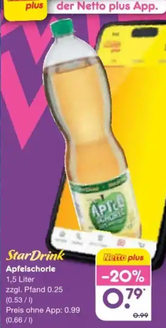 Netto Marken-Discount StarDrink Apfelschorle Angebot