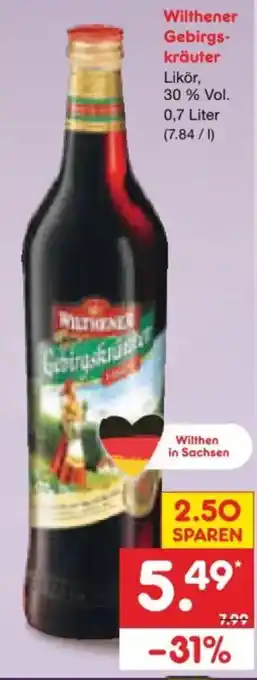 Netto Marken-Discount Wilthener Gebirgskräuter Angebot