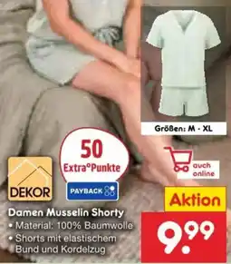 Netto Marken-Discount DEKOR Damen Musselin Shorty Angebot