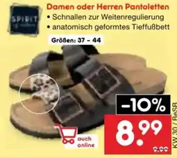 Netto Marken-Discount SPIRIT Damen oder Herren Pantoletten Angebot