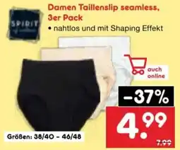 Netto Marken-Discount SPIRIT Damen Taillenslip seamless Angebot