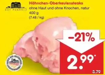 Netto Marken-Discount GUT PONHOLZ Hähnchen-Oberkeulensteaks Angebot