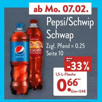 Aldi Nord Pepsi/Schwip Schwap 1.5-L-Flasche Angebot