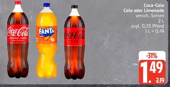 Edeka Coca-Cola Cola oder Limonade Angebot