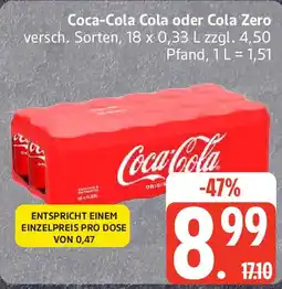 Edeka Coca-Cola Cola oder Cola Zero Angebot