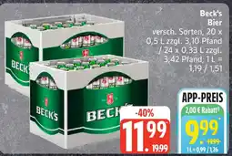 Edeka Beck's Bier Angebot