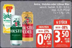 Edeka Astra, Holsten oder Lübzer Bier Angebot