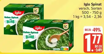 Edeka Iglo Spinat Angebot