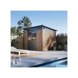 Netto Marken-Discount Weide Gartenhaus Aluminium & WPC Gerätehaus mit Doppeltür 278x218 cm Wetterfest in Teak Angebot