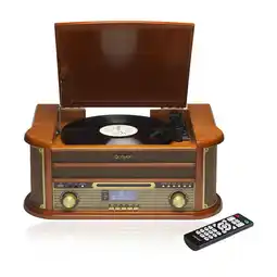 Netto Marken-Discount Denver MRD-51 Musikcenter, Vinyl, CD, Kassette, DAB+/FM Radio, braun Angebot