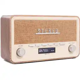 Netto Marken-Discount Denver DAB-18 Retro Radio–DAB+, Bluetooth und Wecker, helles Holz Angebot