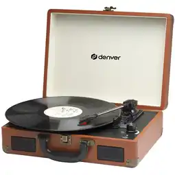 Netto Marken-Discount Denver VPL-120 Plattenspieler, 2x1W Lautsprecher, Koffer, braun Angebot