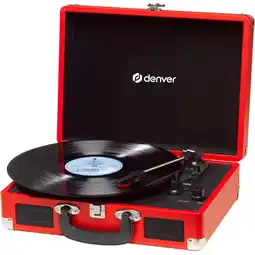 Netto Marken-Discount Denver VPL-120 Plattenspieler, 2x1W Lautsprecher, Koffer, rot Angebot