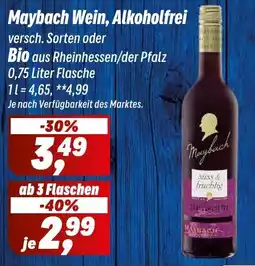Simmel Maybach Wein, Alkoholfrei Angebot