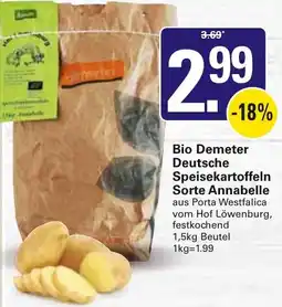 WEZ Bio Demeter Deutsche Speisekartoffeln Sorte Annabelle Angebot