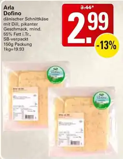 WEZ Arla Dofino dänischer Schnittkäse mit Dill, pikanter Geschmack Angebot
