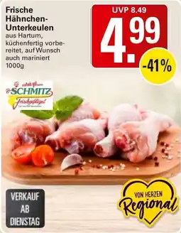 WEZ Schmitz Frischgeflügel Frische Hähnchen-Unterkeulen Angebot