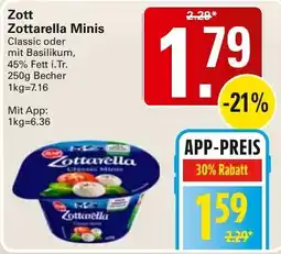 WEZ Zott Zottarella Minis Angebot