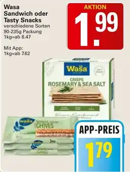 WEZ Wasa Sandwich oder Tasty Snacks Angebot