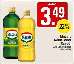 WEZ Mazola Keim- oder Rapsöl Angebot