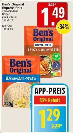 WEZ Ben's Original Express Reis Angebot