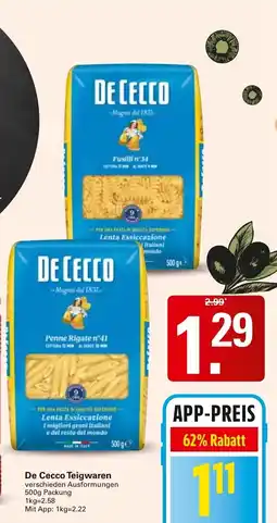 WEZ De Cecco Teigwaren Angebot