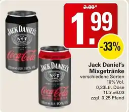 WEZ Jack Daniel's Mixgetränke Angebot