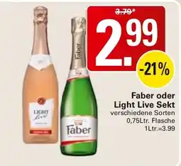 WEZ Faber oder Light Live Sekt Angebot