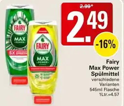 WEZ Fairy Max Power Spülmittel Angebot