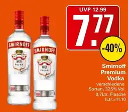 WEZ Smirnoff Premium Vodka Angebot