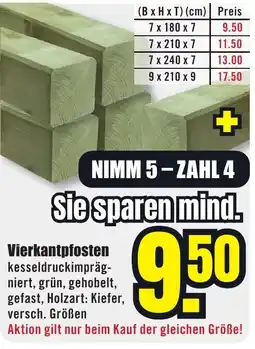 B1 Discount Baumarkt Vierkantpfosten Angebot