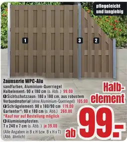 B1 Discount Baumarkt Zaunserie WPC-Alu Angebot
