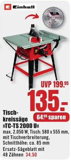 B1 Discount Baumarkt Einhell Tischkreissäge »TC-TS 2000 U« Angebot