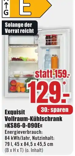 B1 Discount Baumarkt Exquisit Vollraum-Kühlschrank »KS86-O-090E« Angebot