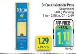 diska De Cecco italienische Pasta Spaghettini Angebot